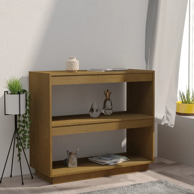 Book Cabinet Honey Brown 80x35x71 cm Solid Pinewood