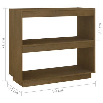 Book Cabinet Honey Brown 80x35x71 cm Solid Pinewood