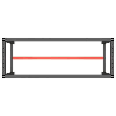 Work Bench Frame Matte Black and Matte Red 140x50x79 cm Metal