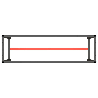 Work Bench Frame Matte Black and Matte Red 170x50x79 cm Metal