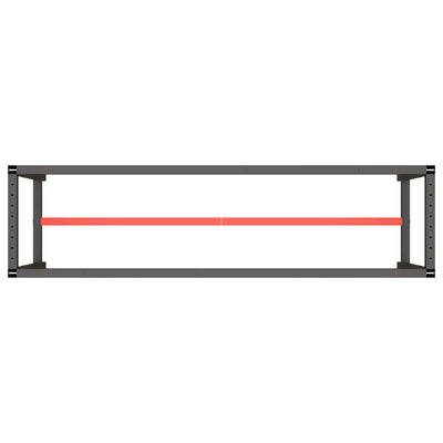 Work Bench Frame Matte Black and Matte Red 190x50x79 cm Metal