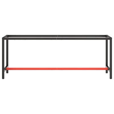 Work Bench Frame Matte Black and Matte Red 210x50x79 cm Metal