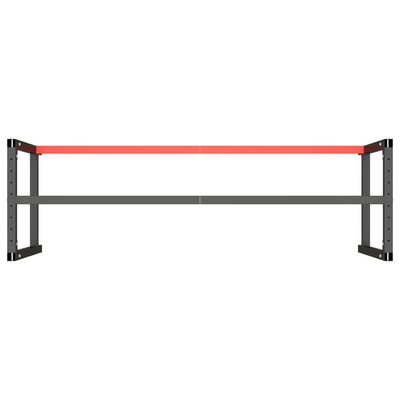 Work Bench Frame Matte Black and Matte Red 180x57x79 cm Metal