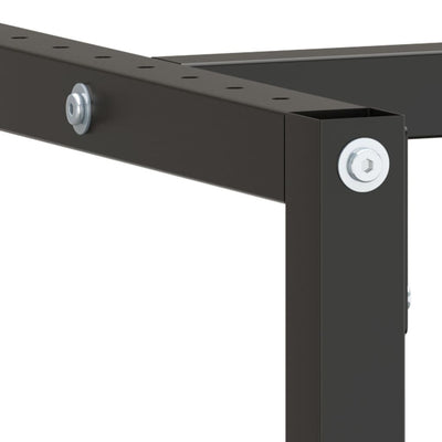 Work Bench Frame Matte Black and Matte Red 220x57x79 cm Metal