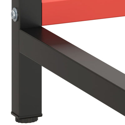 Work Bench Frame Matte Black and Matte Red 220x57x79 cm Metal