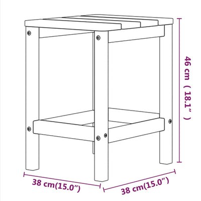 Garden Adirondack Table Anthracite 38x38x46 cm HDPE