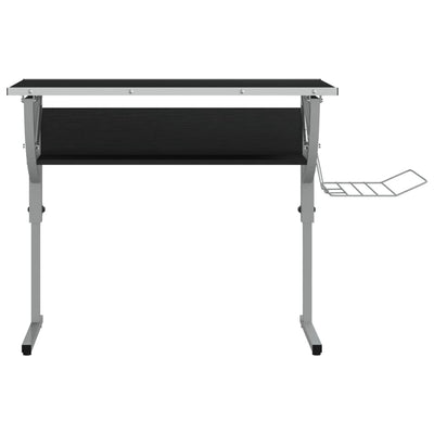 Craft Desk Black and Grey 110x53x(58-87) cm Engineered Wood and Steel