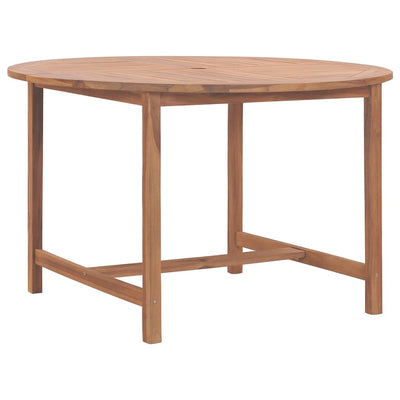 Garden Dining Table Ø110x75 cm Solid Wood Teak