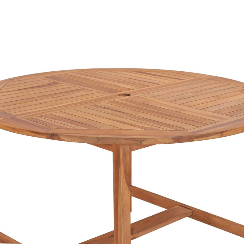 Garden Dining Table Ø110x75 cm Solid Wood Teak