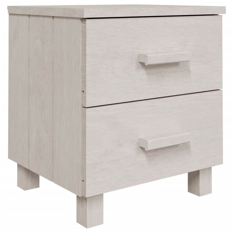 Bedside Cabinet White 40x35x44.5 cm Solid Wood Pine