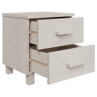 Bedside Cabinet White 40x35x44.5 cm Solid Wood Pine