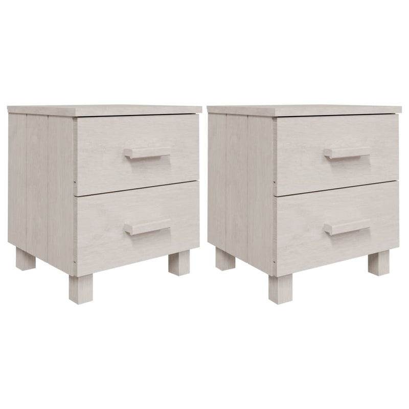 Bedside Cabinets"HAMAR"2 pcs White 40x35x44.5 cm Solid Wood