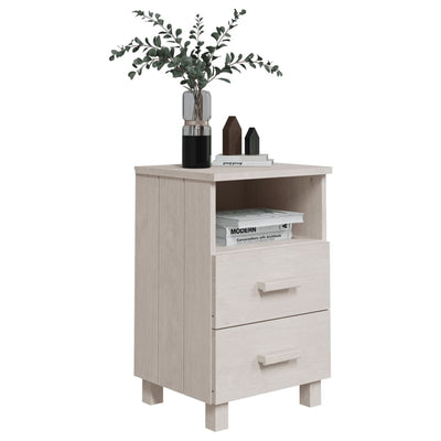 Bedside Cabinet White 40x35x62 cm Solid Wood Pine