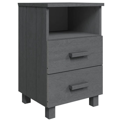 Bedside Cabinet Dark Grey 40x35x62 cm Solid Wood Pine