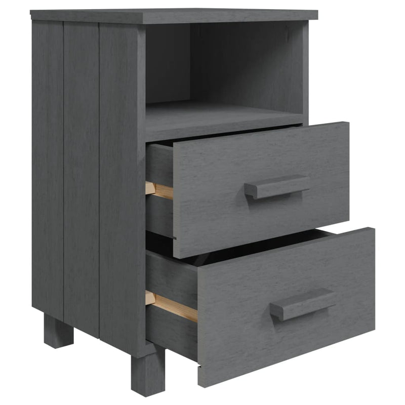 Bedside Cabinet Dark Grey 40x35x62 cm Solid Wood Pine