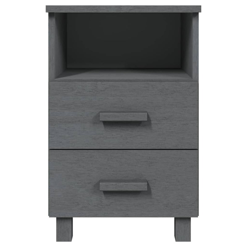 Bedside Cabinets"HAMAR"2 pcs Dark Grey 40x35x62 cm Solid Wood