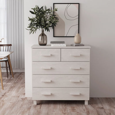 Sideboard "HAMAR" White 79x40x80 cm Solid Wood Pine