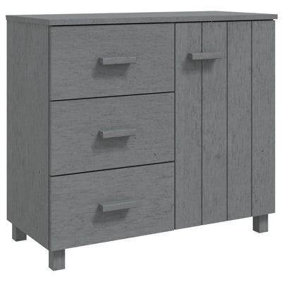 Sideboard "HAMAR" Dark Grey 90x40x80 cm Solid Pinewood