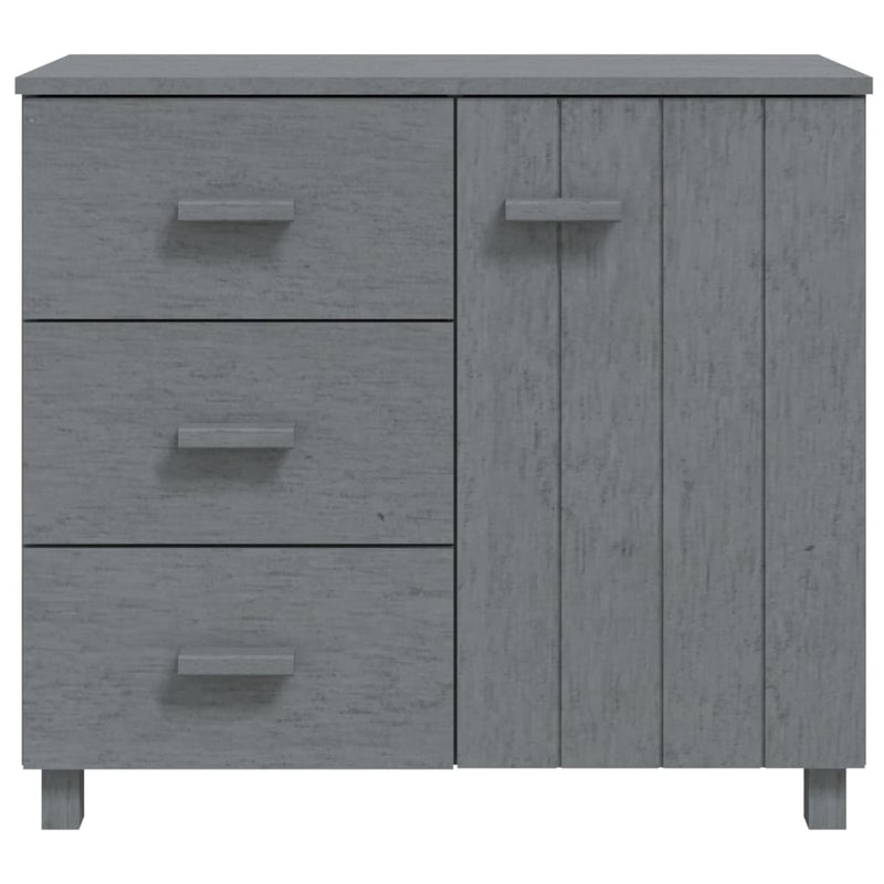 Sideboard "HAMAR" Dark Grey 90x40x80 cm Solid Pinewood