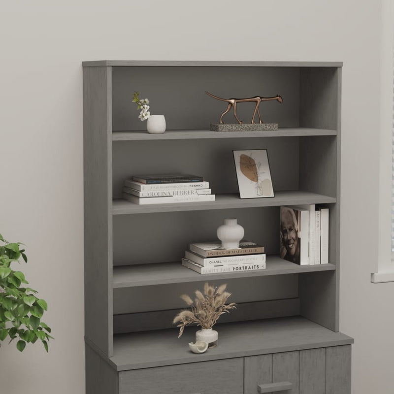 Top for Highboard Light Grey 90x30x100 cm Solid Wood Pine