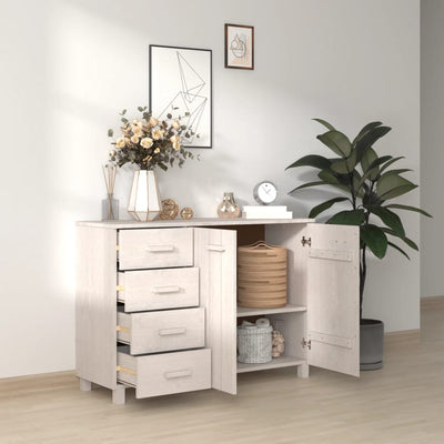Sideboard White 113x40x80 cm Solid Wood Pine