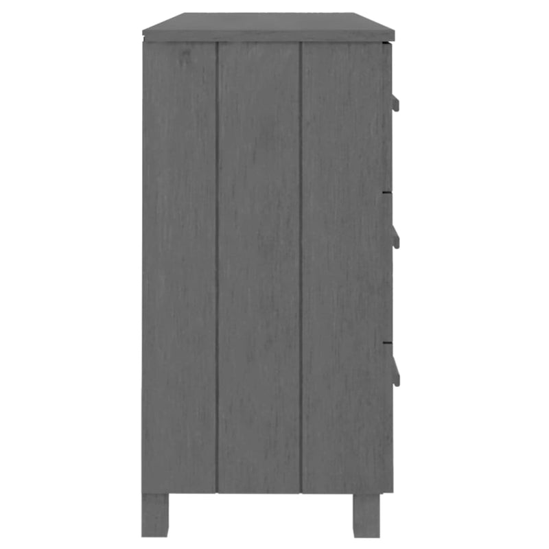 Sideboard "HAMAR" Dark Grey 113x40x80 cm Solid Wood Pine