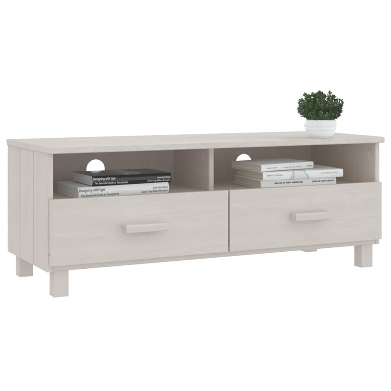 TV Cabinet White 106x40x40 cm Solid Wood Pine