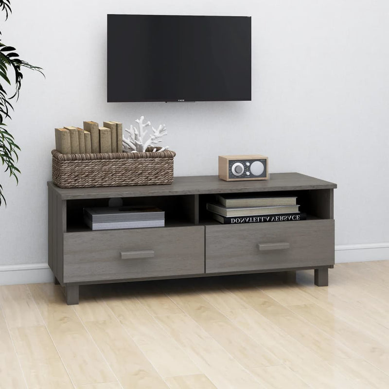 TV Cabinet "HAMAR" Light  Grey 106x40x40 cm Solid Wood Pine