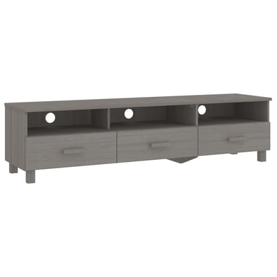 TV Cabinet "HAMAR" Light  Grey 158x40x40 cm Solid Wood Pine