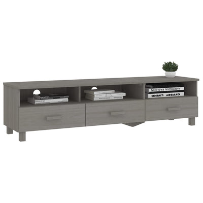 TV Cabinet "HAMAR" Light  Grey 158x40x40 cm Solid Wood Pine