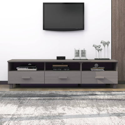 TV Cabinet Light Grey 158x40x40 cm Solid Wood Pine