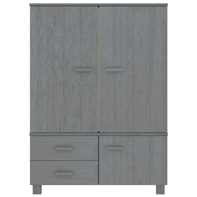 Wardrobe Dark Grey 99x45x137 cm Solid Wood Pine