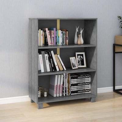 Book Cabinet Dark Grey 85x35x112 cm Solid Wood Pine