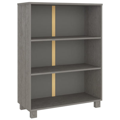 Book Cabinet "HAMAR" Light  Grey  85x35x112 cm Solid Wood Pine