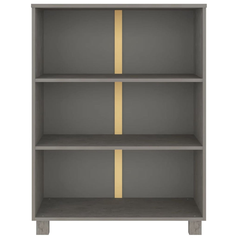 Book Cabinet "HAMAR" Light  Grey  85x35x112 cm Solid Wood Pine