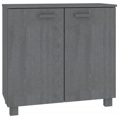 Sideboard "HAMAR" Dark Grey 85x35x80 cm Solid Wood Pine