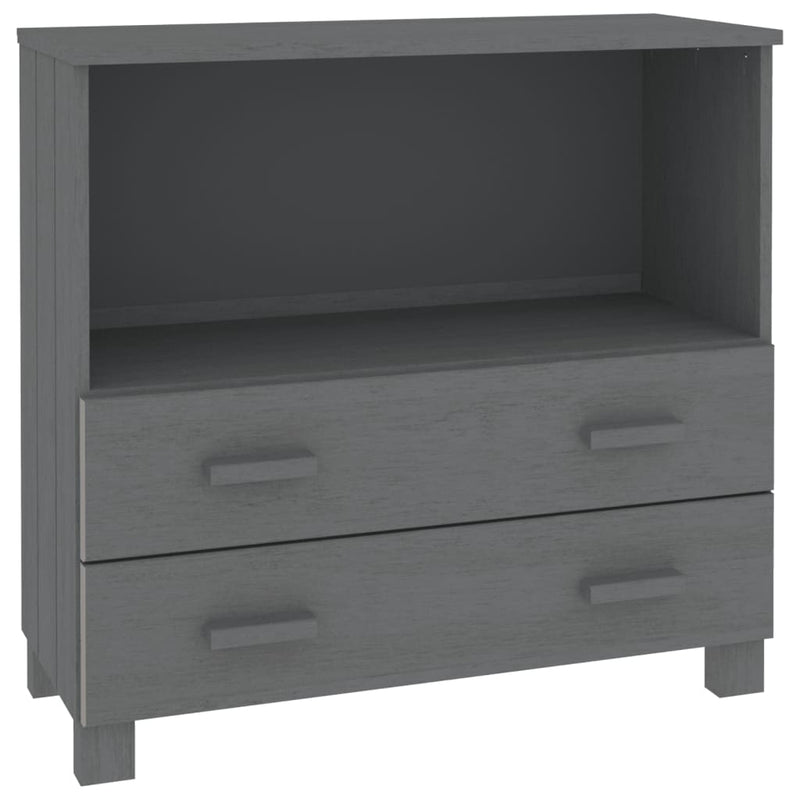 Sideboard "HAMAR" Dark Grey 85x35x80 cm Solid Wood Pine