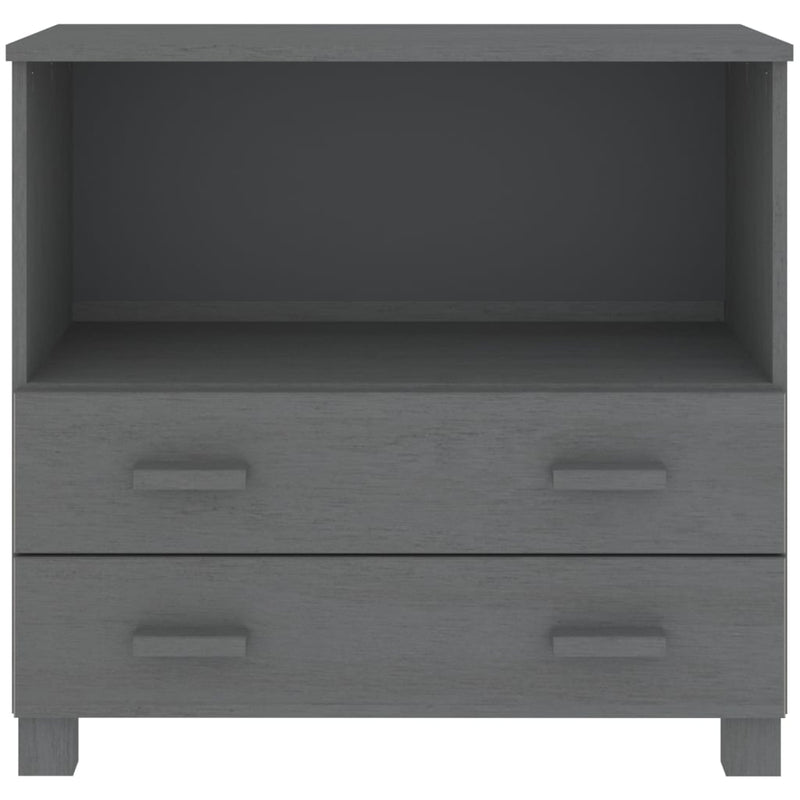 Sideboard "HAMAR" Dark Grey 85x35x80 cm Solid Wood Pine