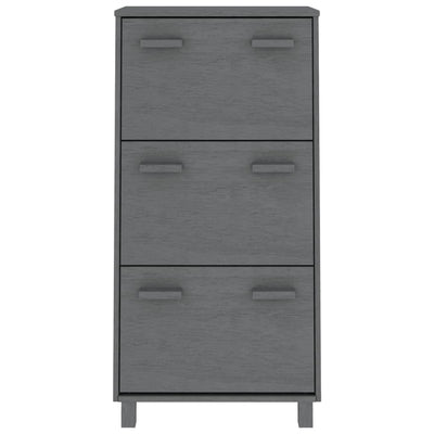 Shoe Cabinet Dark Grey 59.5x35x117 cm Solid Wood Pine