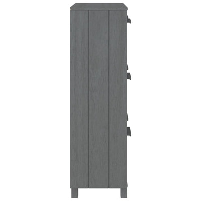 Shoe Cabinet Dark Grey 59.5x35x117 cm Solid Wood Pine