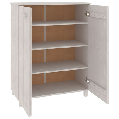 Shoe Cabinet White 85x40x108 cm Solid Wood Pine