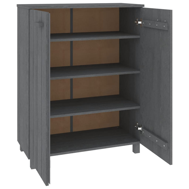 Shoe Cabinet "HAMAR" Dark Grey 85x40x108 cm Solid Wood Pine