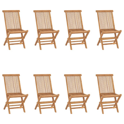 Folding Garden Chairs 8 pcs Solid Wood Teak