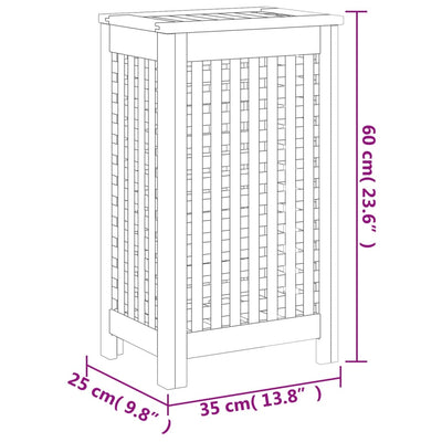 Wash Bin 35x25x60 cm Solid Wood Teak