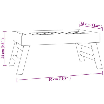 Folding Tray 55x35x25 cm Solid Wood Teak