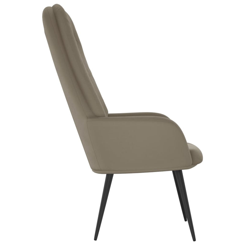 Relaxing Chair Light Grey Velvet