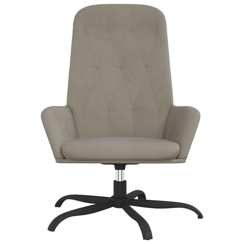 Relaxing Chair Light Grey Velvet