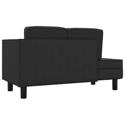 Chaise Lounge with Cushions and Bolster Black Faux Leather