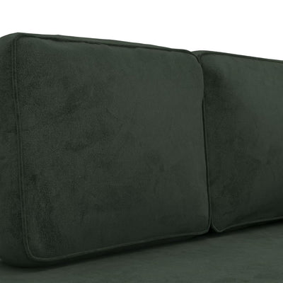 Chaise Lounge with Cushions and Bolster Dark Green Velvet