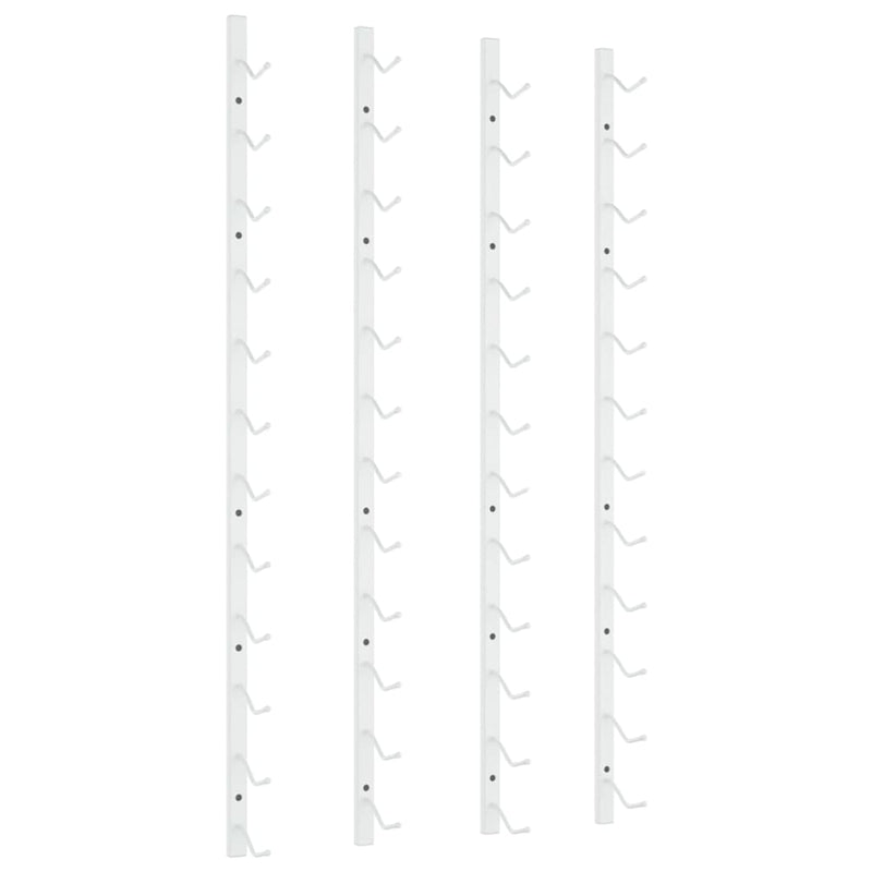 Wall Mounted Wine Rack for 12 Bottles 2 pcs White Iron
